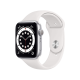 Apple Watch Series 6 (GPS, 44mm) Silver Aluminium with Sports Band - White